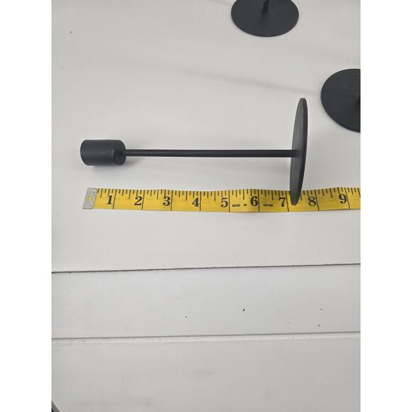 Modern Black Metal Candle Holder Set of 7 – Minimalist Taper Holders 7–10" - Picture 3 of 6